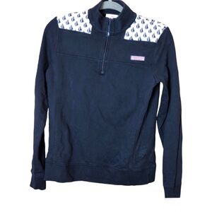 Vineyard Vines Shep Sailboat Quarter Zip Pullover Navy‎ Blue Size XS